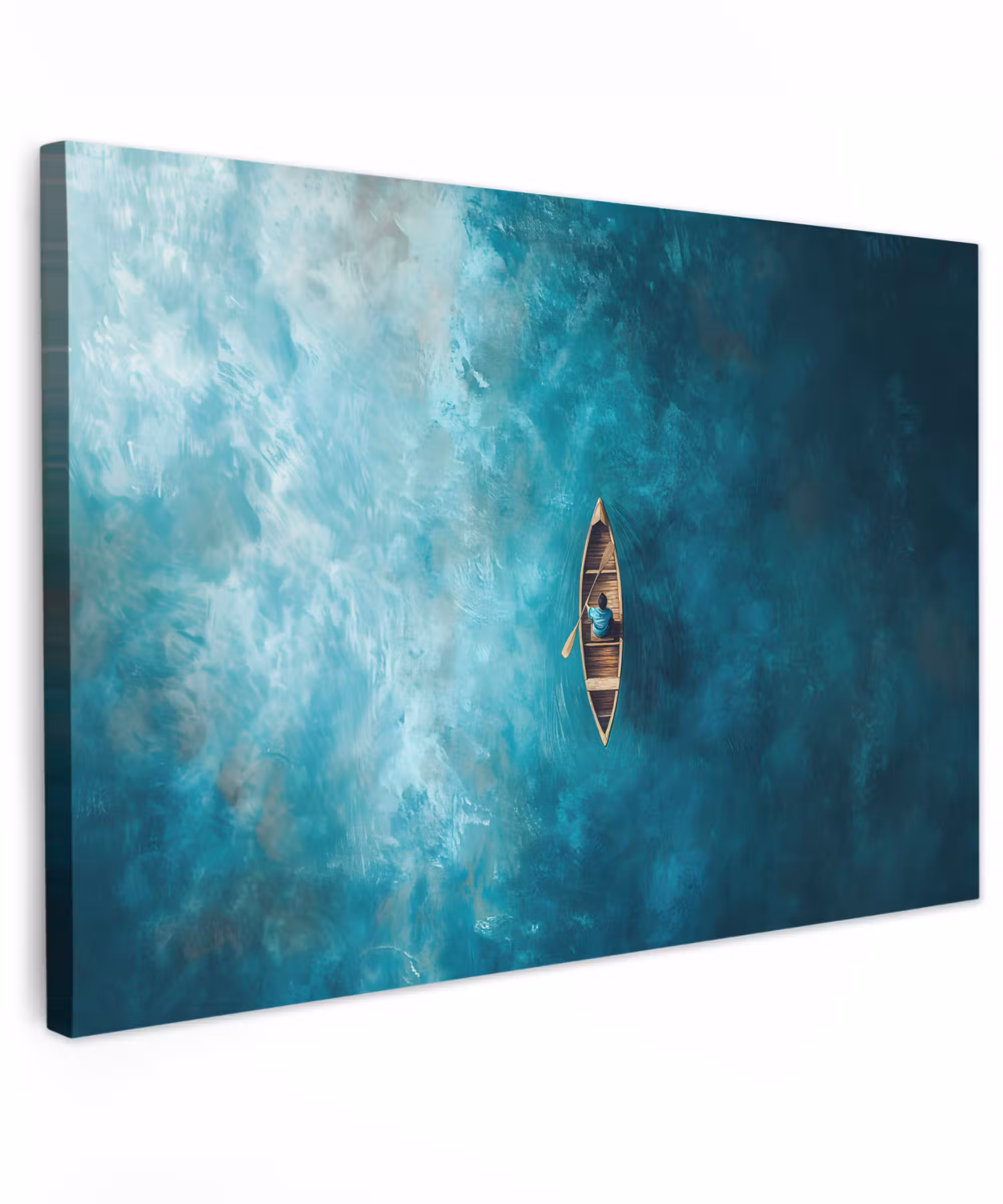 Canvas schilderij - Bootje - Water - Blauw