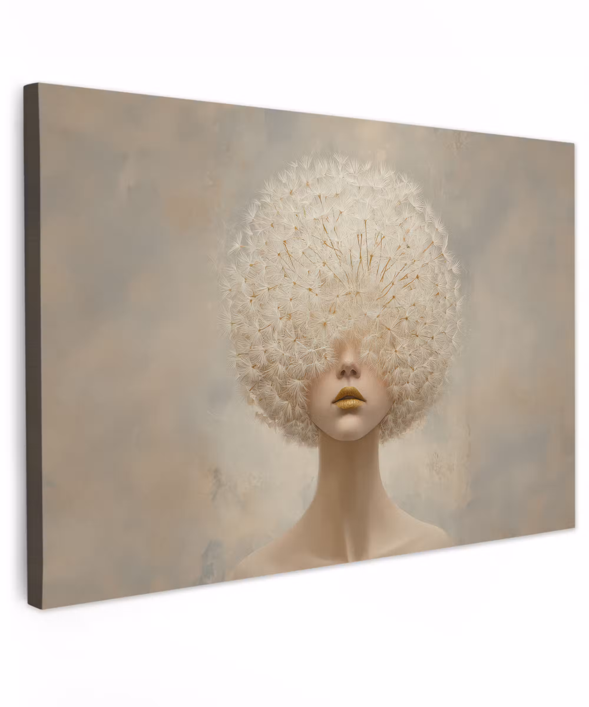 Canvas schilderij - Dromerig - Beige - Paardenbloemzaadjes