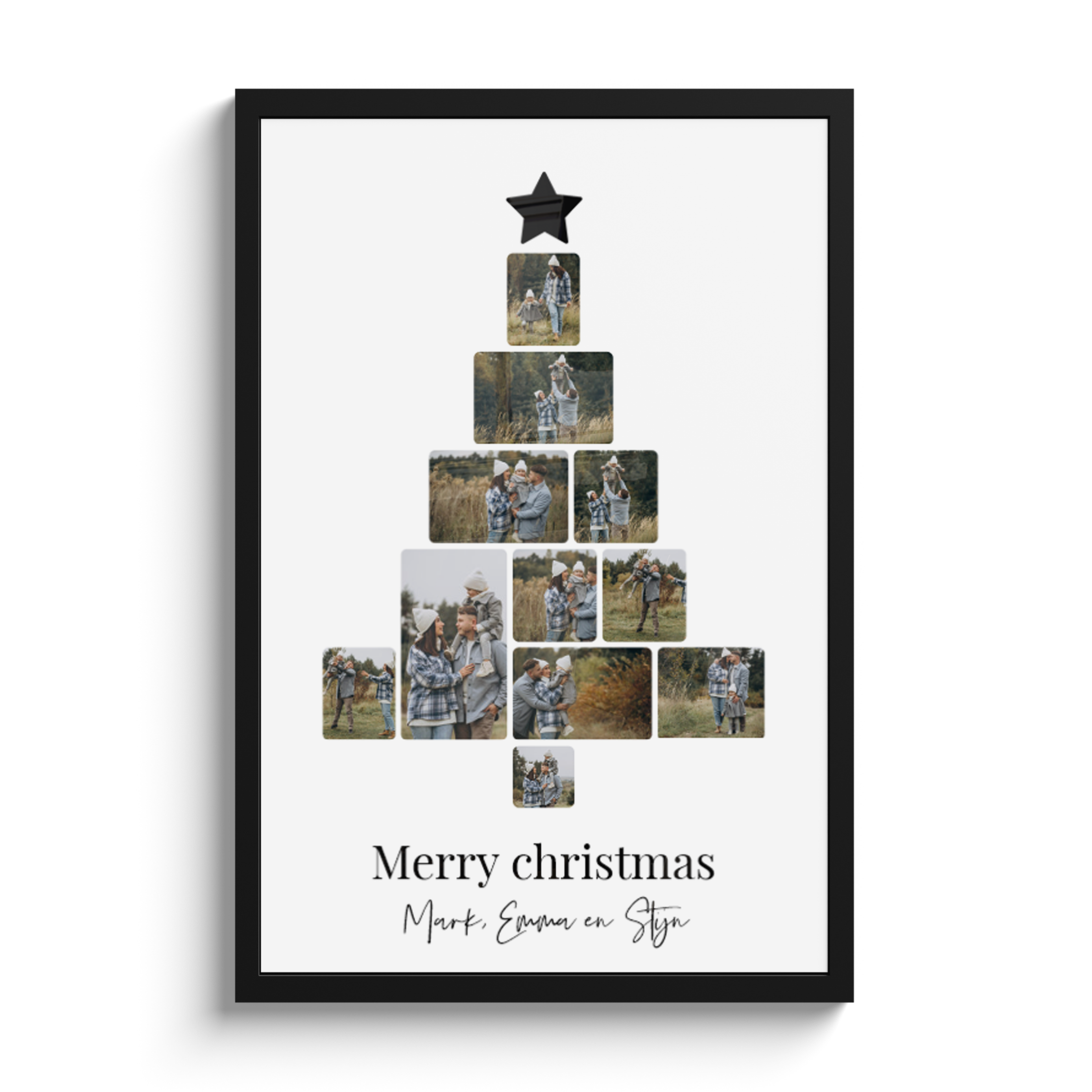 Poster met lijst – Kerstboom collage