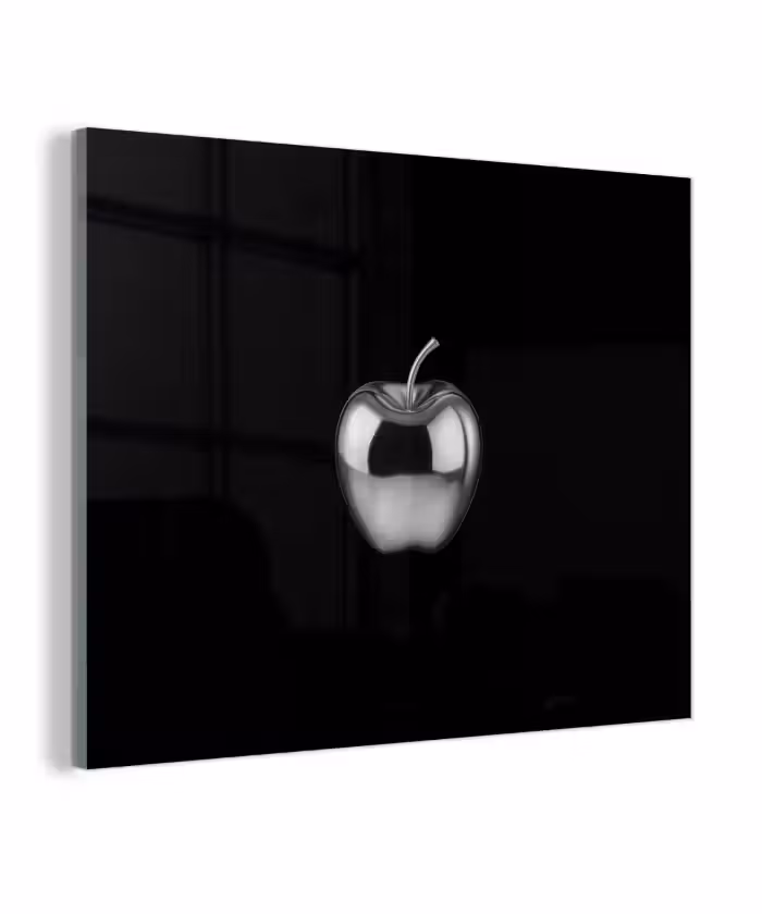 Glas schilderij - Appel - Metallic - Symmetrisch