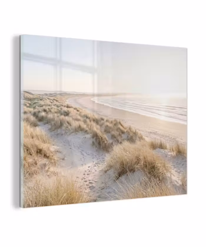 Glas schilderij - Duinen - Strand - Beige