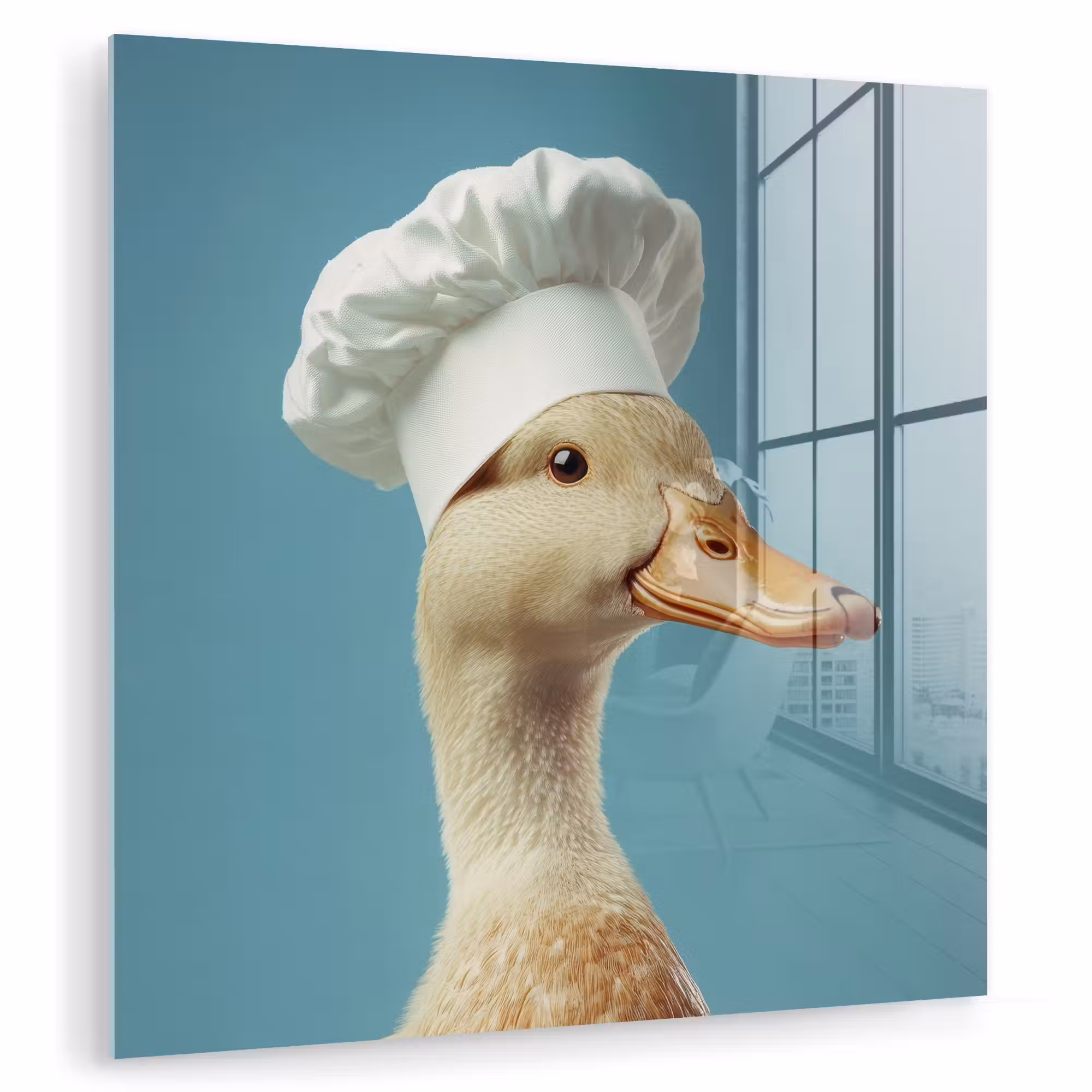 Glas schilderij - Eend - Koksmuts - Cute - Vogel