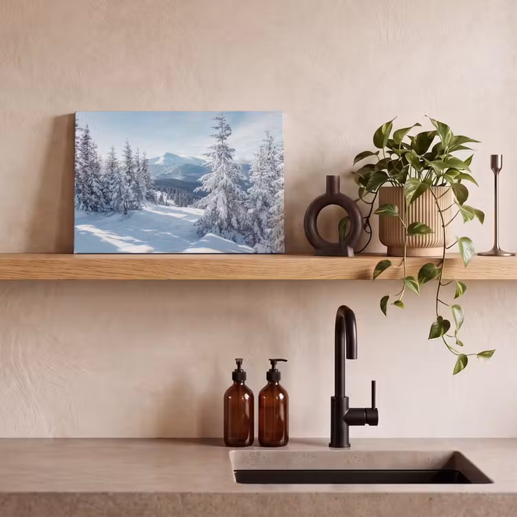 Canvas schilderij - Sneeuw - Winter - Landschap - Bergen — 4