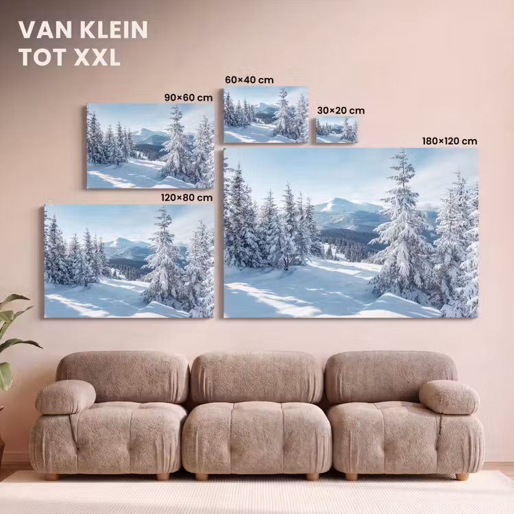 Canvas schilderij - Sneeuw - Winter - Landschap - Bergen — 8