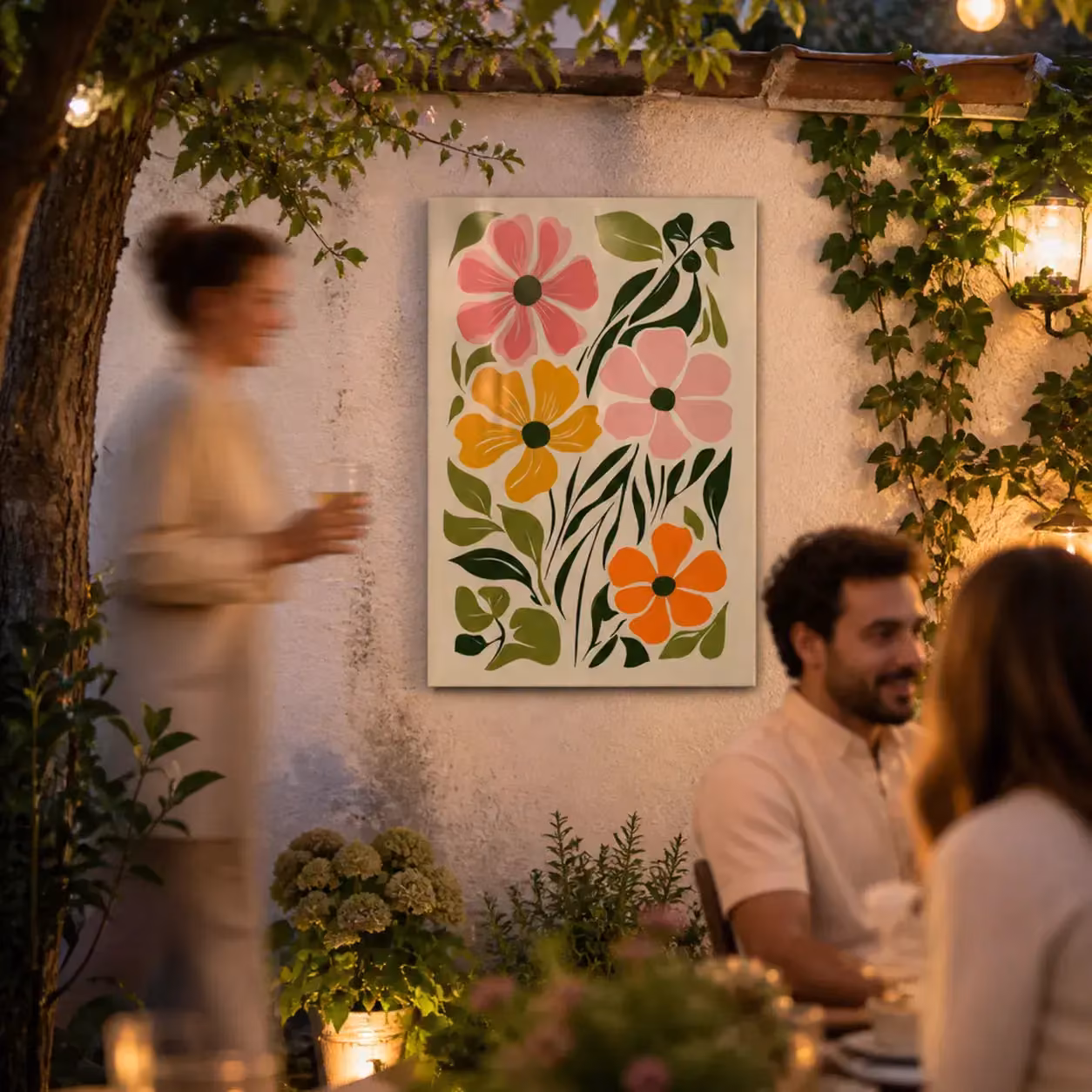 buiten canvas bloemen